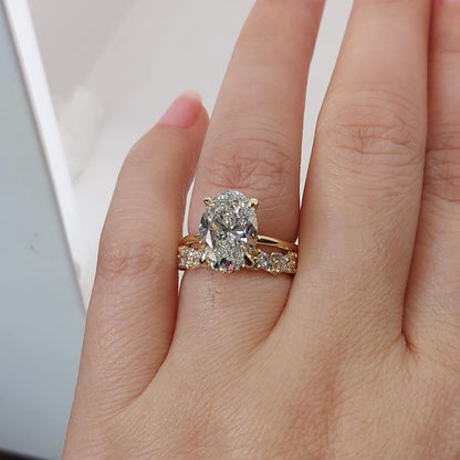 3.5 Ct Oval Lab Diamond Engagement Ring