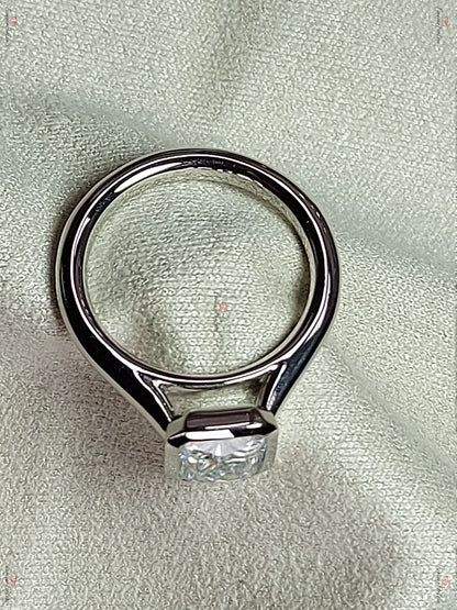 1.5 Ct Radiant Moissanite Solitaire Engagement Ring
