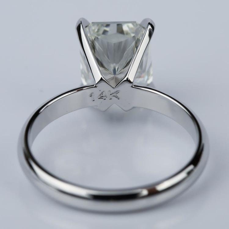 2.7 Ct Diamanite Diamond Engagement Ring/ Radiant Cut Bridal Ring 14K Solid Set in White gold