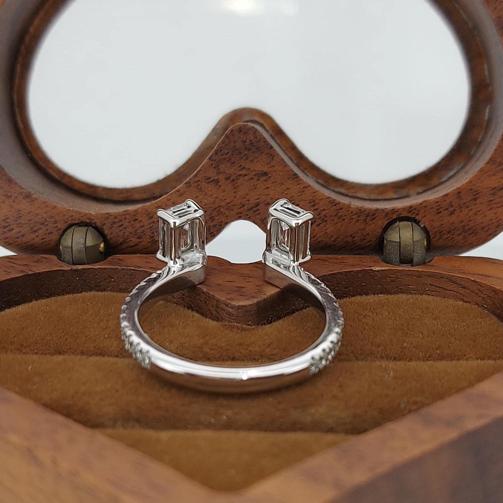 Emerald Lab Diamond Engagement Ring