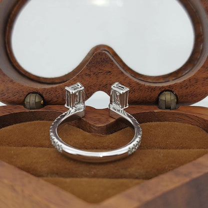 Emerald Lab Diamond Engagement Ring