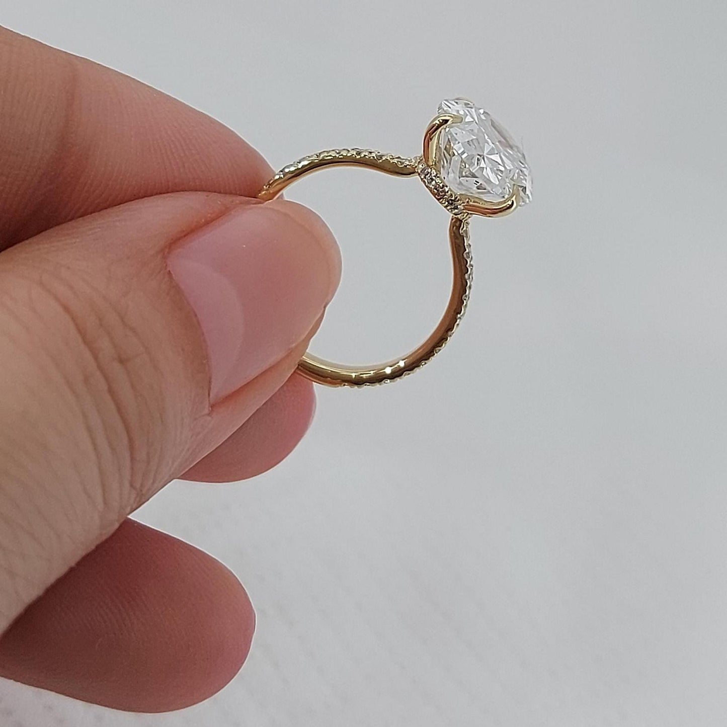 4.5 Ct IGI Certified Oval Lab Diamond Full Eternity Ring Oval cut 1Ct Moissanite Brilliant Cut engagement ring in 935 Argentium Silver — custom handcrafted by Forever For Love
