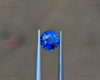 Unique Ceylon cornflower round blue sapphire, mined natural Sapphire stone, custom jewellery, hand made piece.