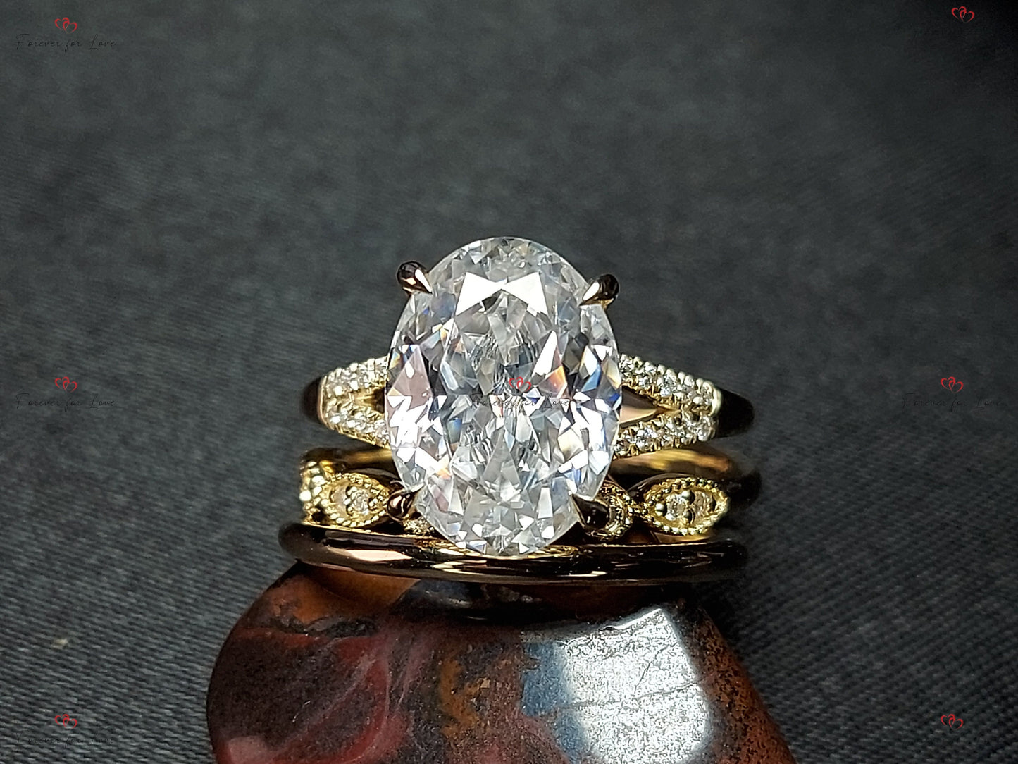 Oval Diamond, Moissanite Engagement Ring Oval cut Moissanite Brilliant Cut engagement ring in 935 Argentium Silver — custom handcrafted by Forever For Love