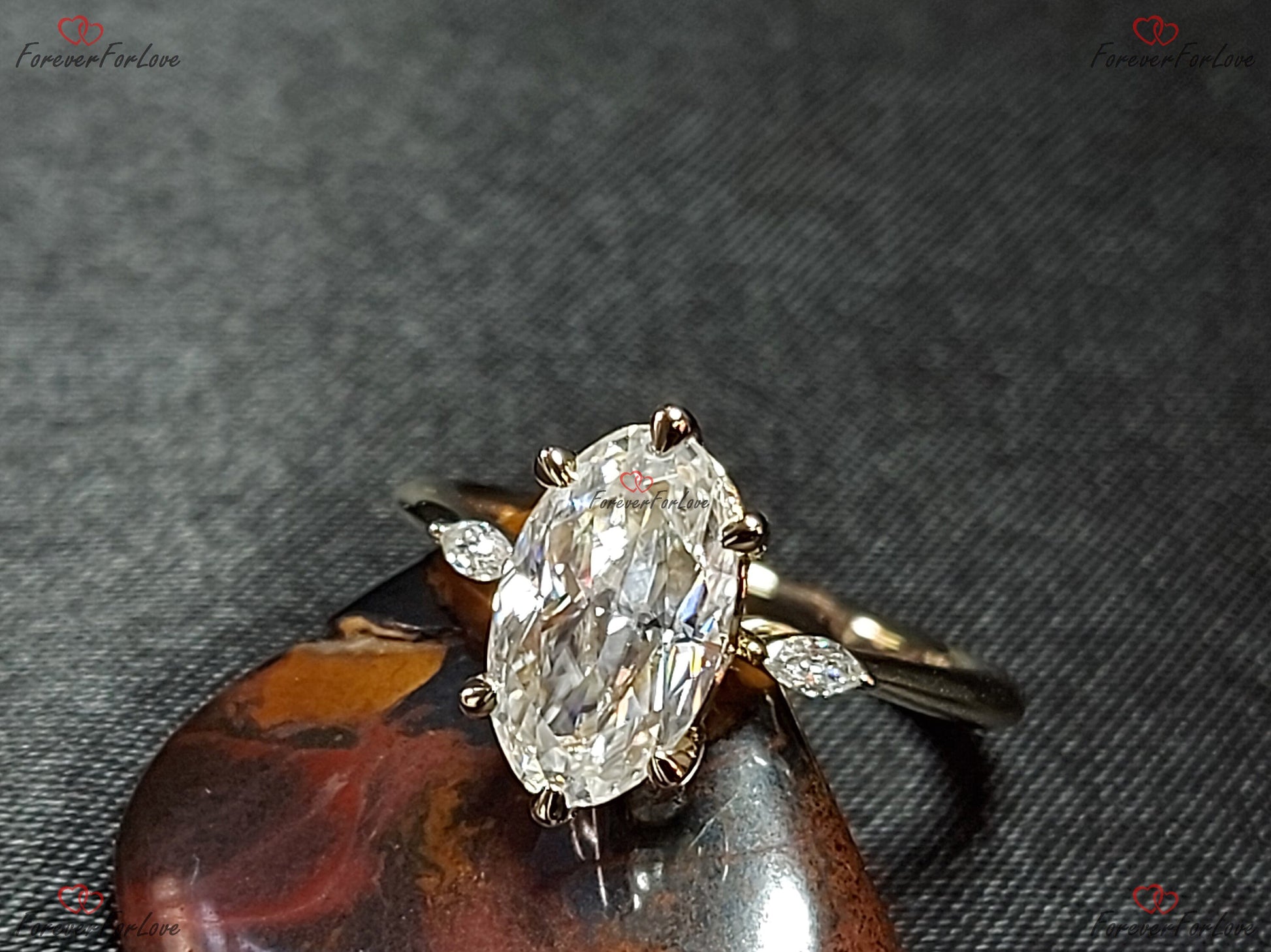 Oval Diamond, Moissanite Engagement Ring