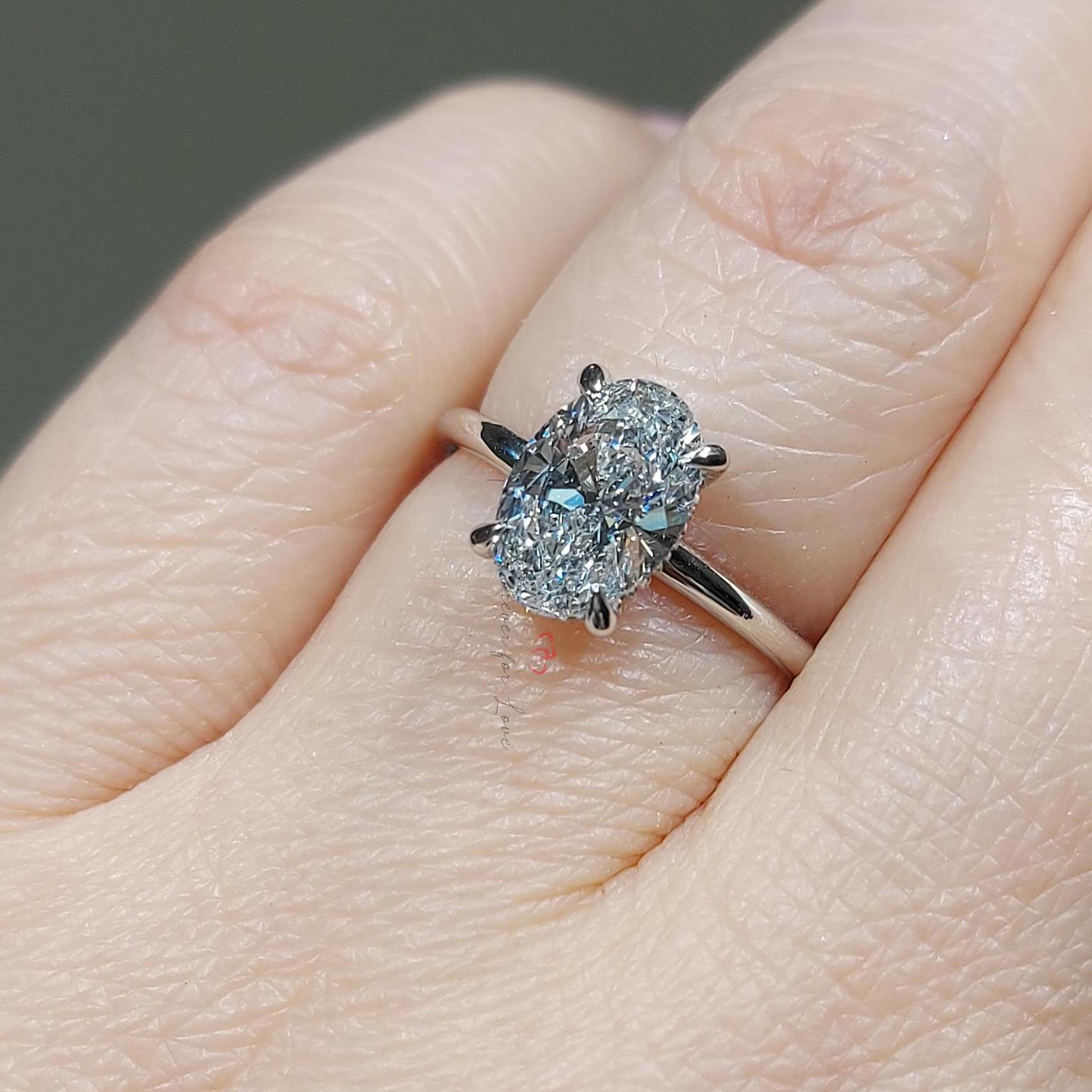 3 Ct IGI Certified Oval Lab Diamond Engagement Ring