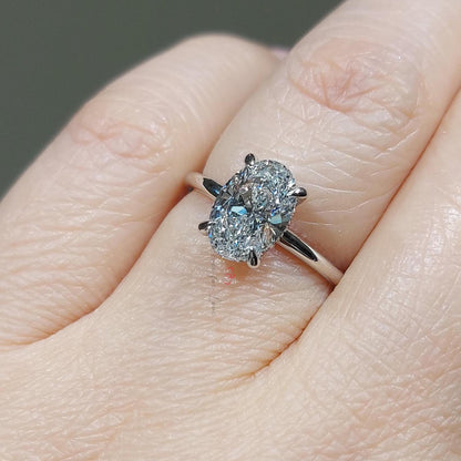 3 Ct IGI Certified Oval Lab Diamond Engagement Ring