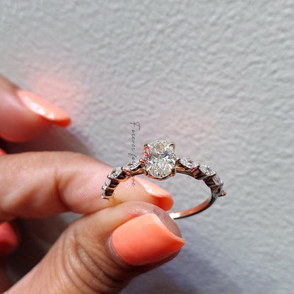 1 Ct IGI Certified Oval Diamond Engagement Ring