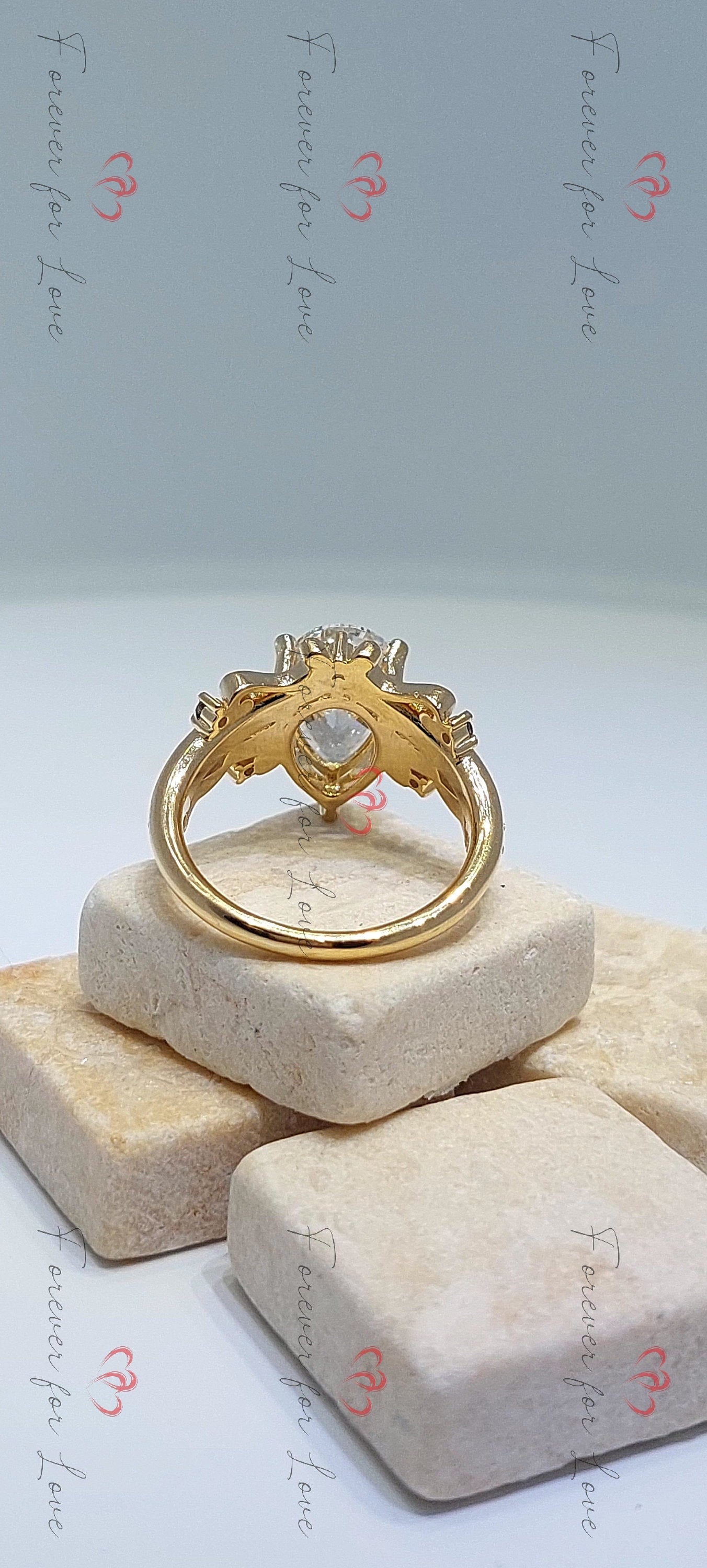 2 Ct Pear Lab Diamond Solitaire Engagement Ring