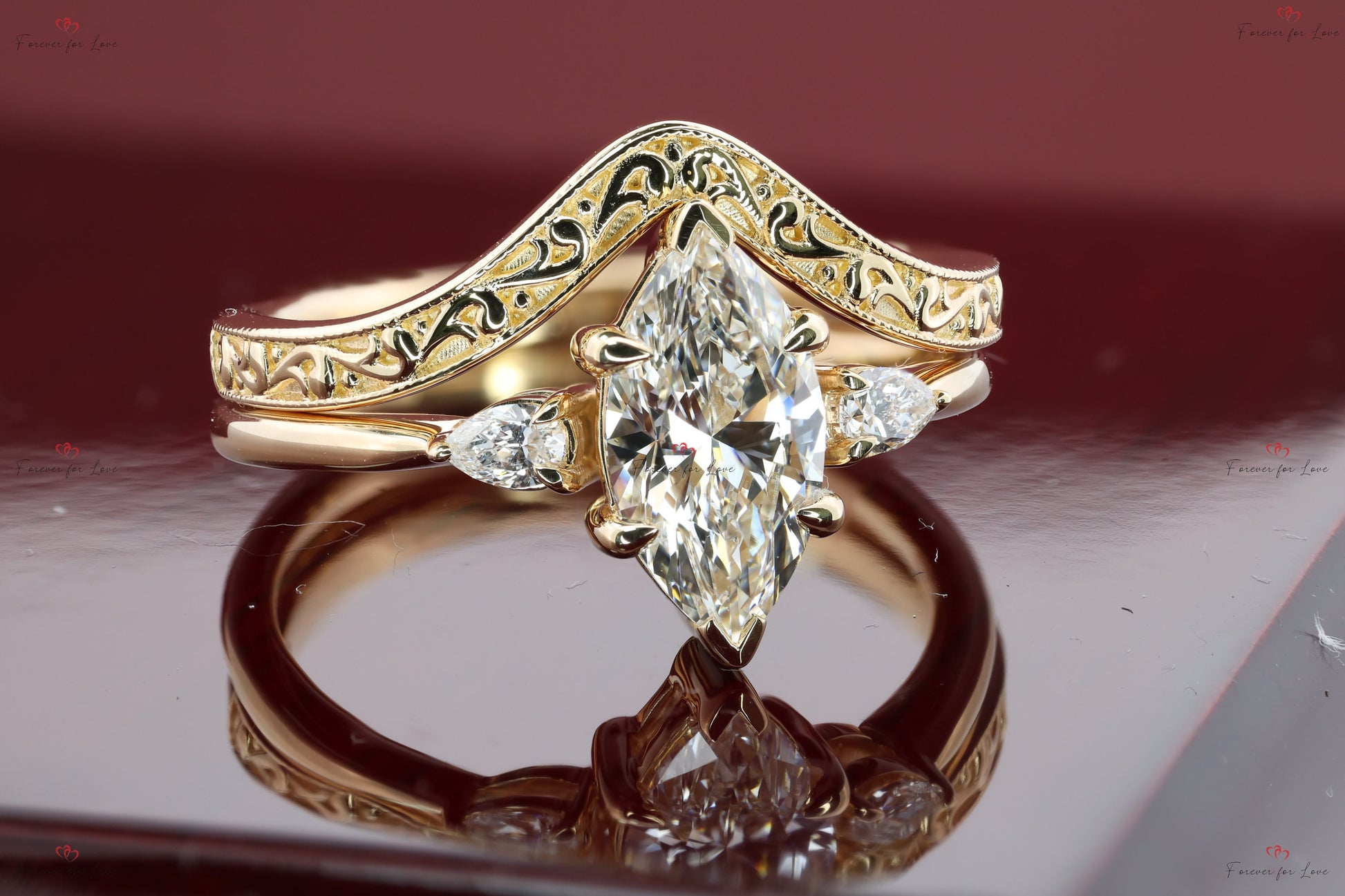 1.5 Ct Marquise Lab Diamond Band