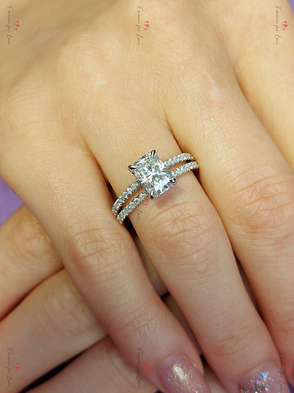 2 Ct Radiant Moissanite Engagement Ring