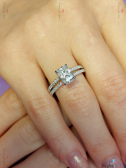 2 Ct Radiant Moissanite Engagement Ring