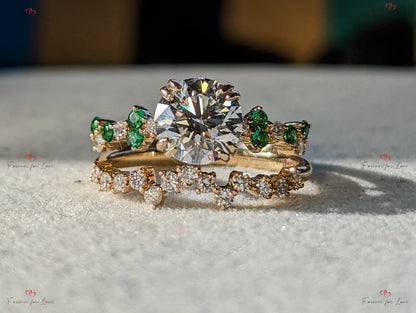 IGI Certified Emerald Lab Diamond Wedding Band