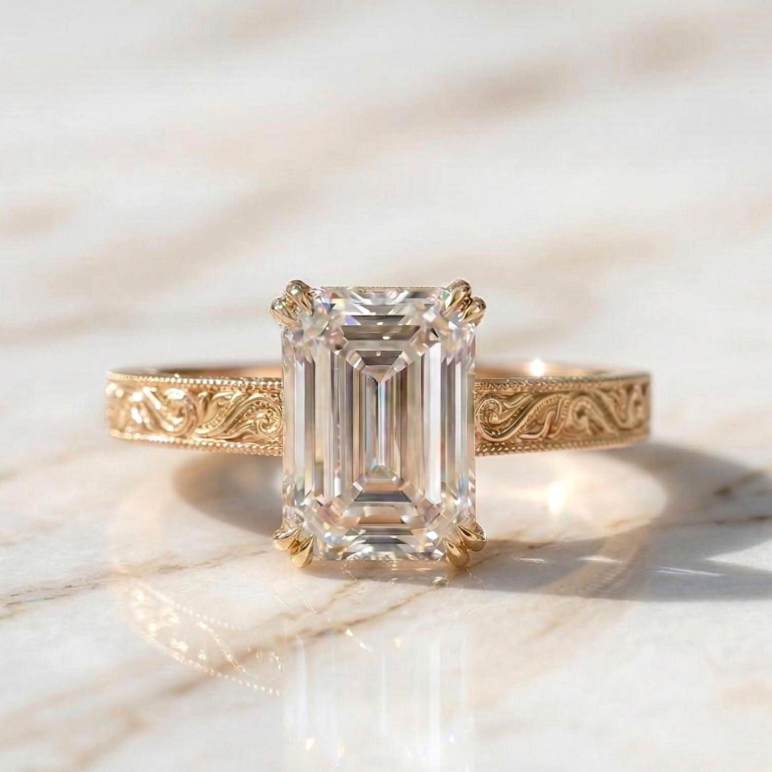 IGI Certified Emerald Lab Diamond Band