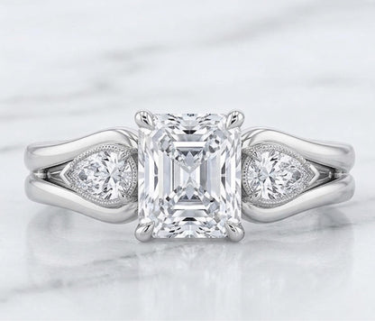 1.9 Ct IGI Certified Emerald Lab Diamond Engagement Ring