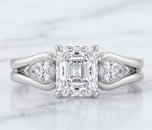 1.9 Ct IGI Certified Emerald Lab Diamond Engagement Ring