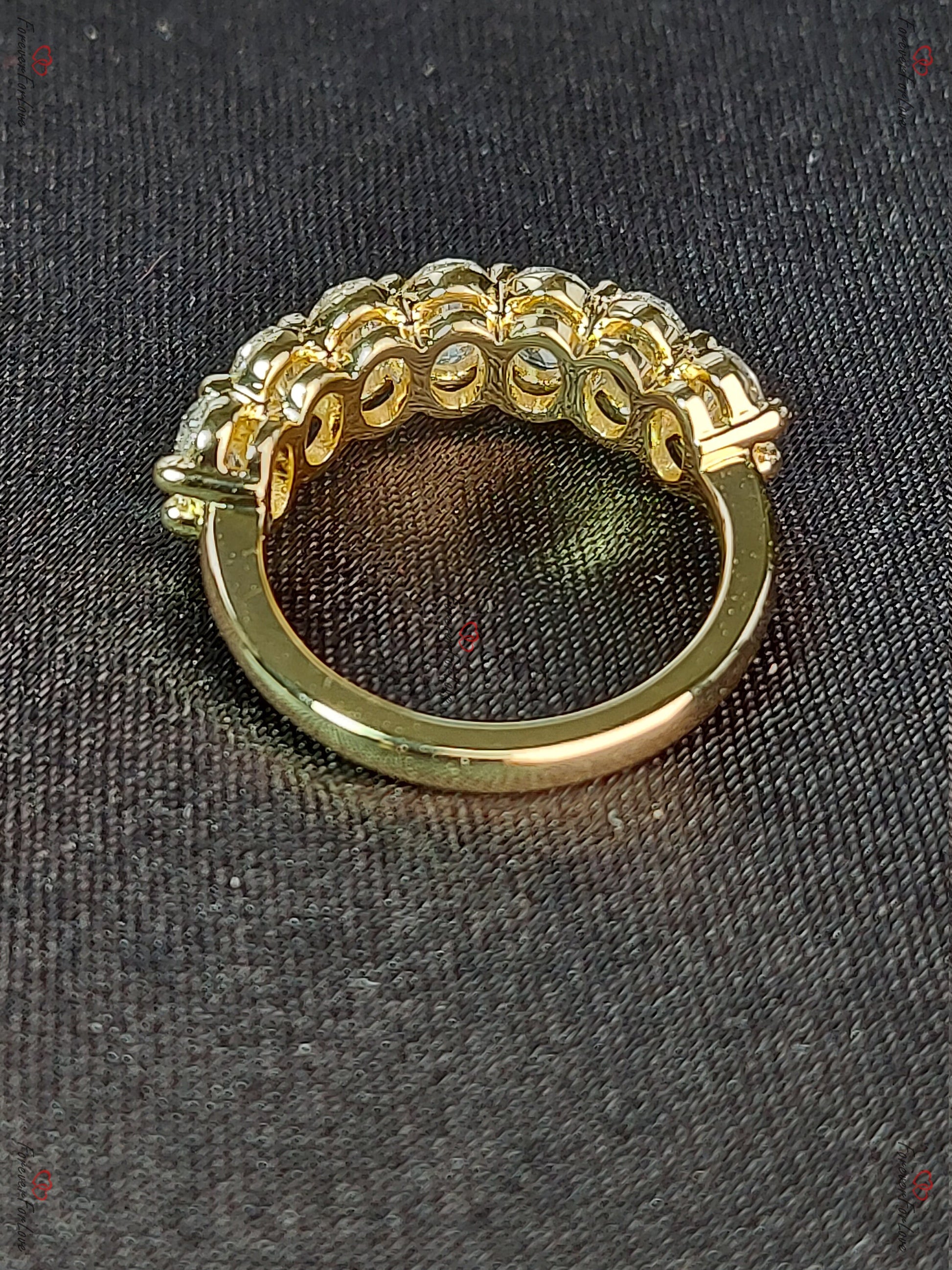 Oval Lab Diamond Half Eternity Band