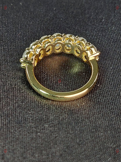 Oval Lab Diamond Half Eternity Band