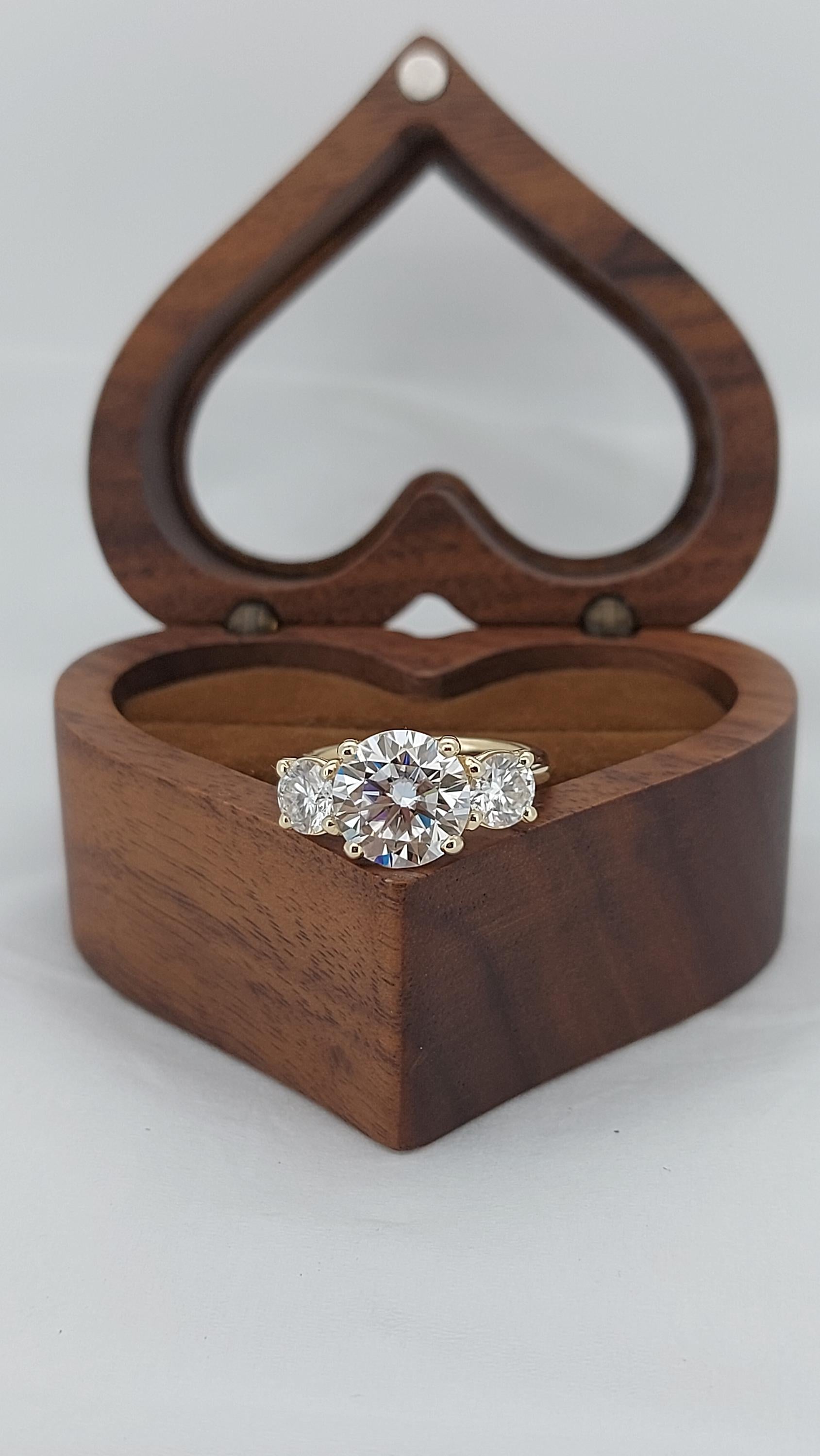 Vintage Moissanite engagement ring solid gold engagement ring round moissanite ring diamond cluster ring wedding Bridal Anniversary
