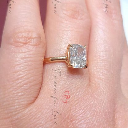 1.8 Ct IGI Certified Cushion Lab Diamond Hidden Halo Engagement Ring