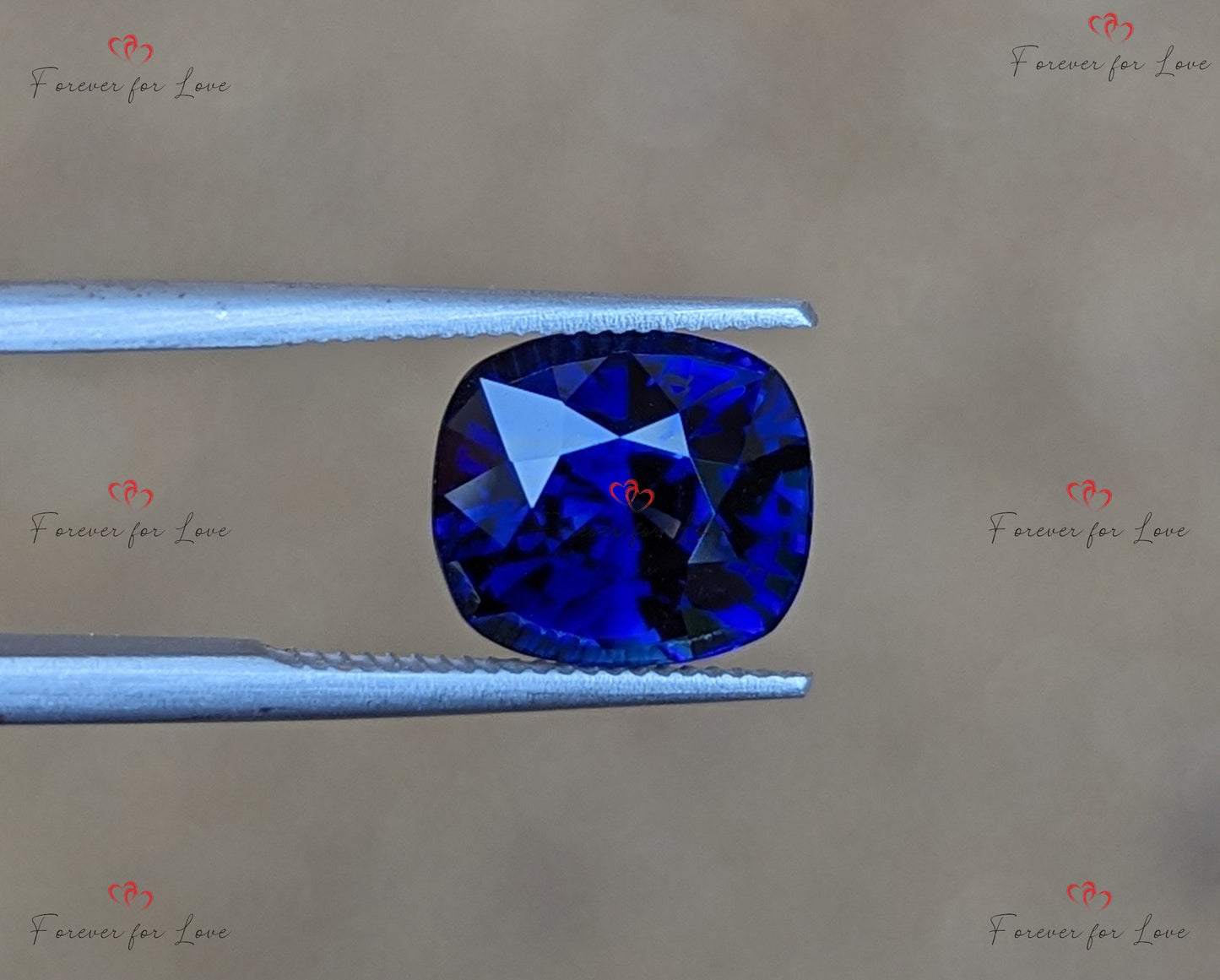 Natural Royal Blue Sapphire 5 Carats, Cushion Shape Loose Gemstone, 9.5 x 8.4 x 7.3mm, Custom Jewellery Gift for Her Moissanite engagement ring in Gold or Platinum — custom handcrafted by Forever For Love