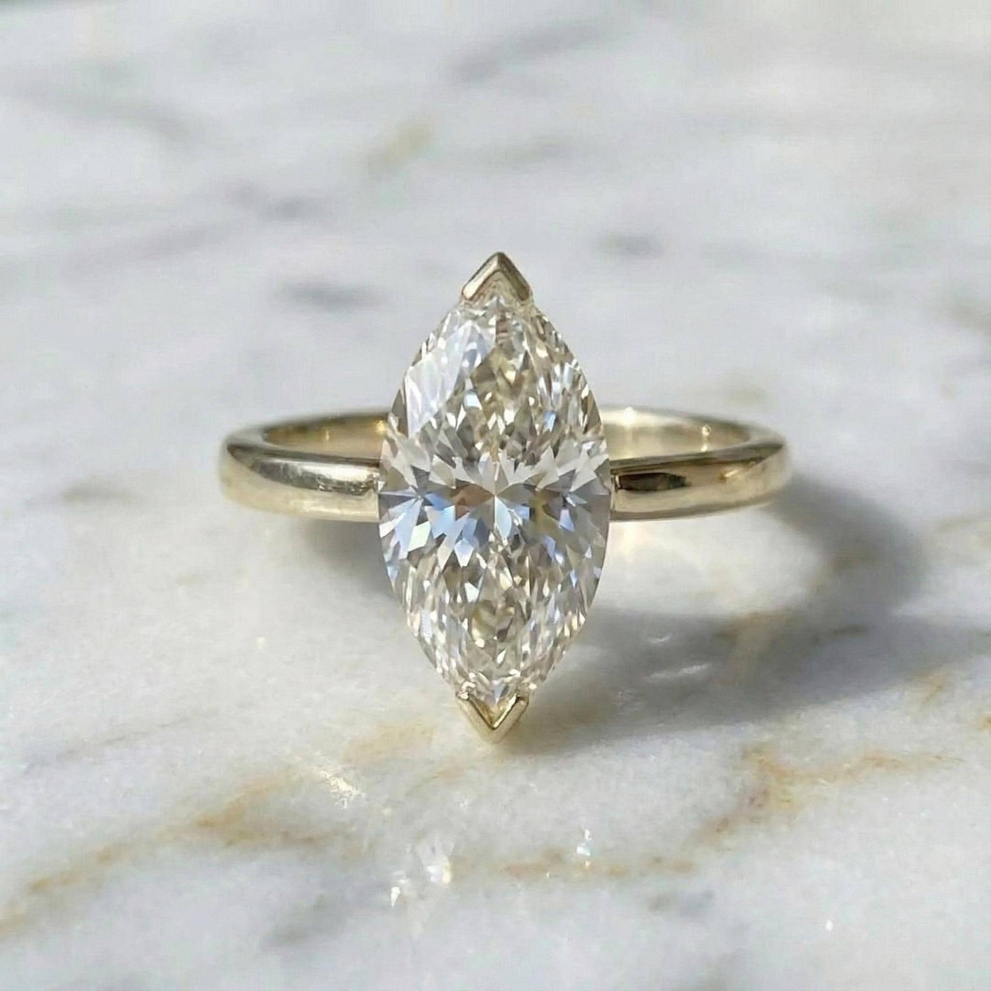 5 Ct IGI Certified Marquise Lab Diamond Engagement Ring