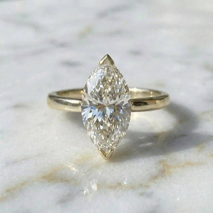 5 Ct IGI Certified Marquise Lab Diamond Engagement Ring