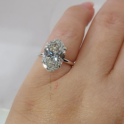 3 Ct IGI Certified Oval Lab Diamond Solitaire Engagement Ring