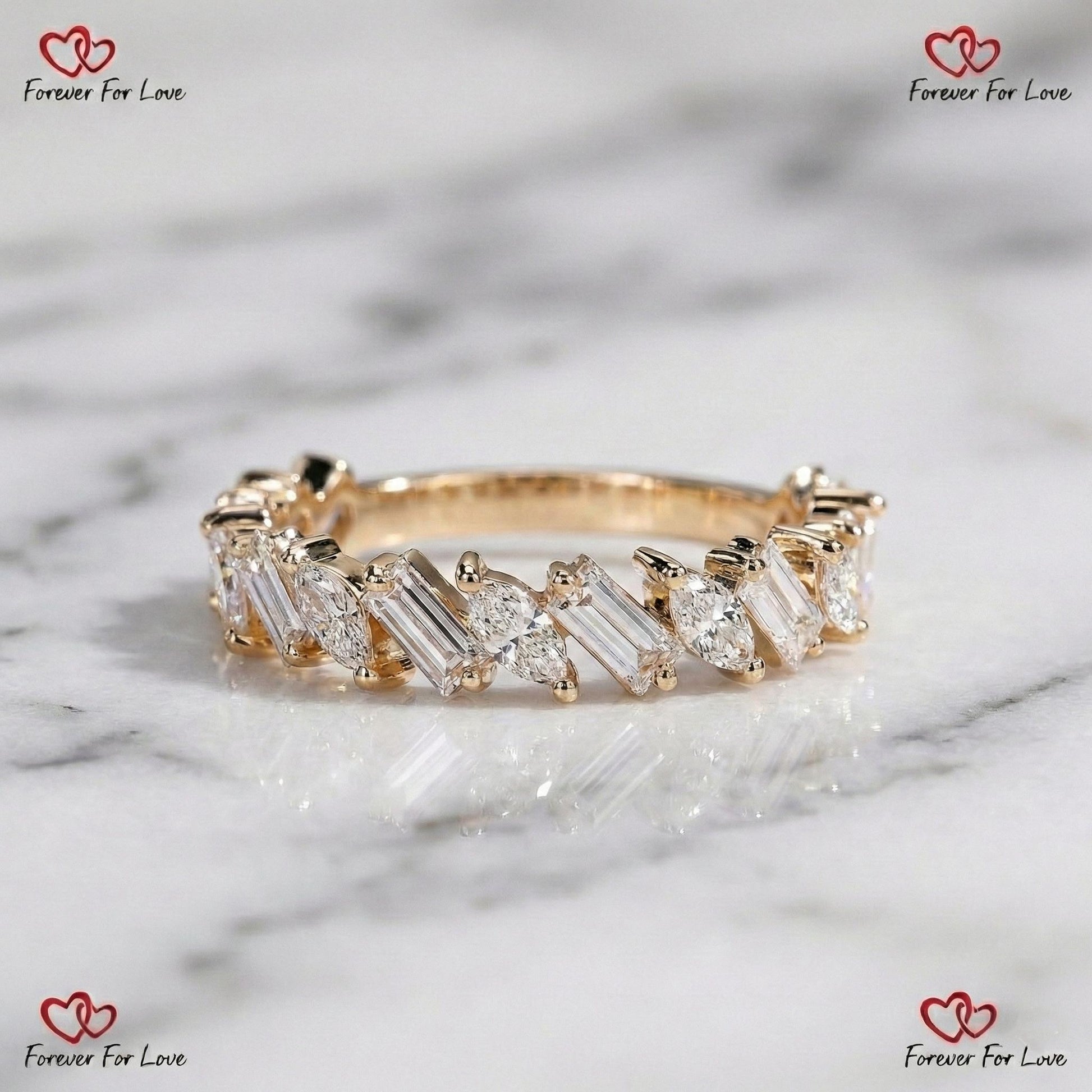 Baguette Lab Diamond Engagement Ring