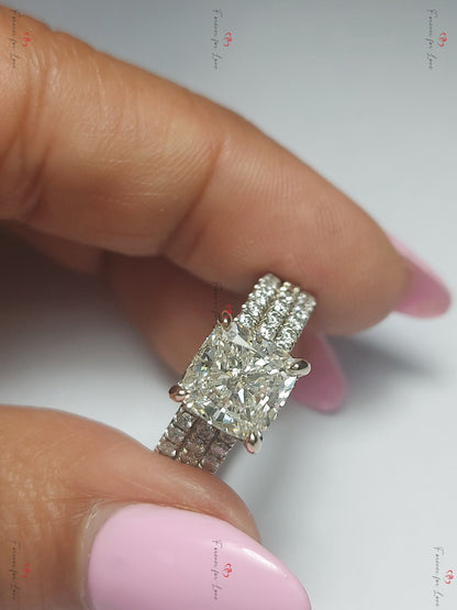 2 Ct IGI Certified Cushion Lab Diamond Engagement Ring
