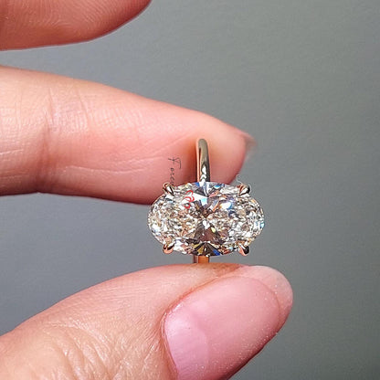 5 Ct IGI Certified Oval Lab Diamond Solitaire Engagement Ring