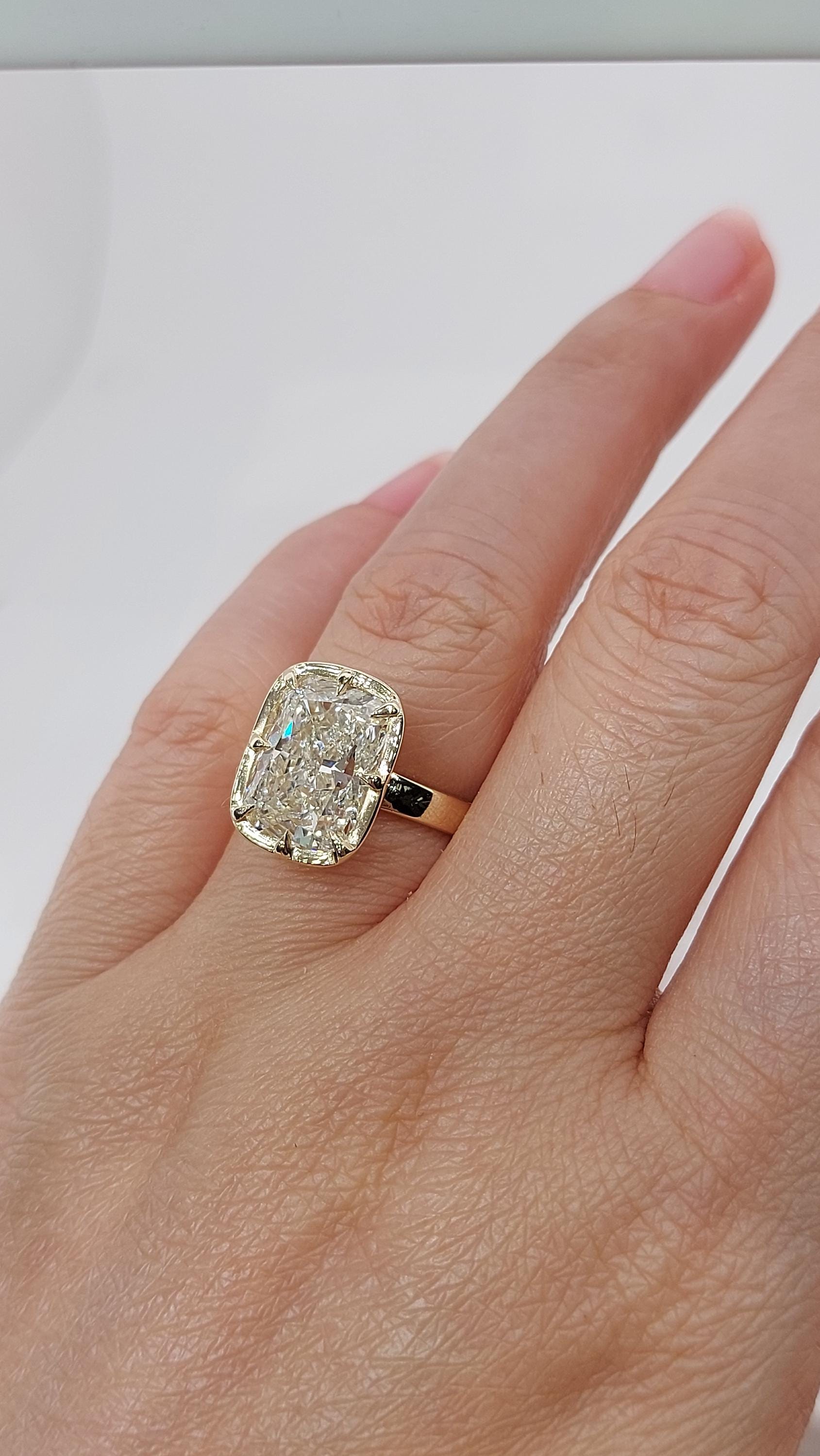 6 Ct IGI Certified Cushion Lab Diamond Engagement Ring