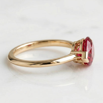 1.5 Ct Marquise Ruby Engagement Ring