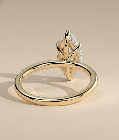 1.5 Ct IGI Certified Marquise Lab Diamond Hidden Halo Engagement Ring