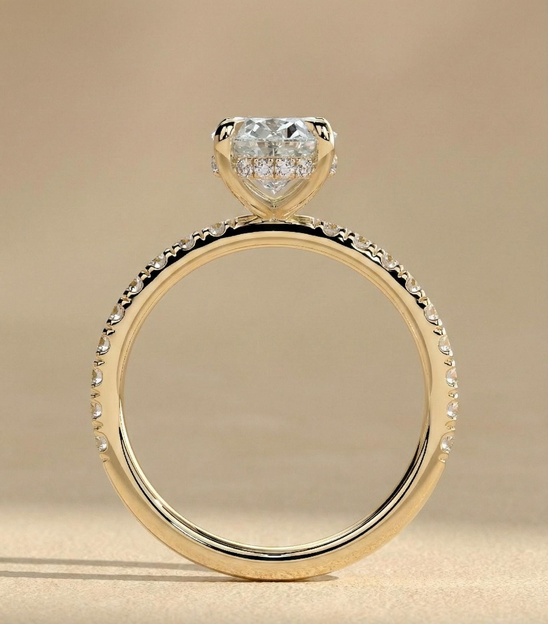 1.5 Ct Oval Diamond, Moissanite Engagement Ring