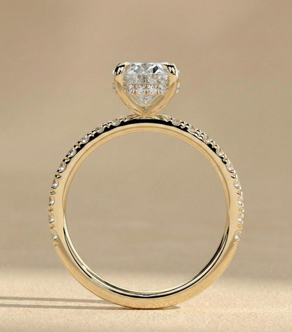 1.5 Ct Oval Diamond, Moissanite Engagement Ring