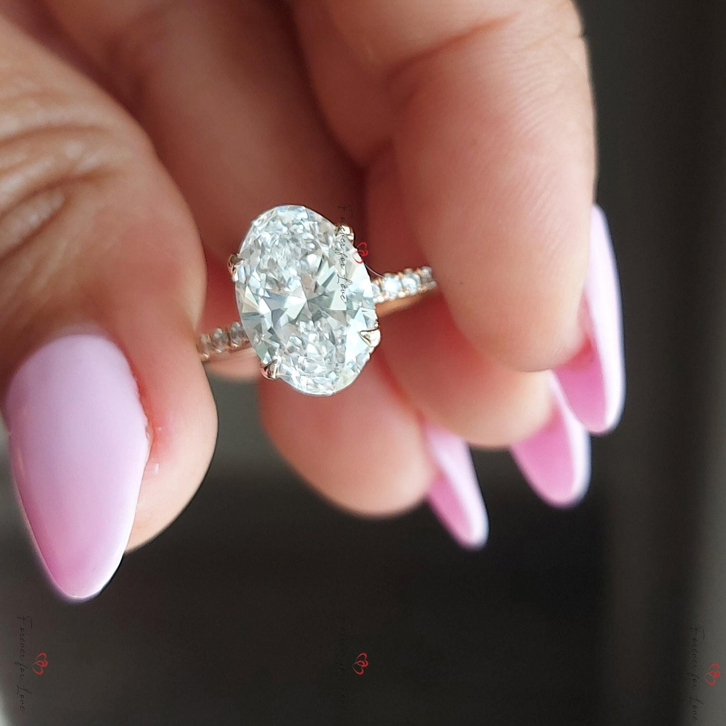 3 ct E VVS2 oval lab diamond solitaire ring Oval cut 1Ct Moissanite Brilliant Cut engagement ring in 935 Argentium Silver — custom handcrafted by Forever For Love