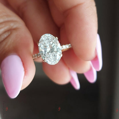 3 Ct Oval Lab Diamond Engagement Ring