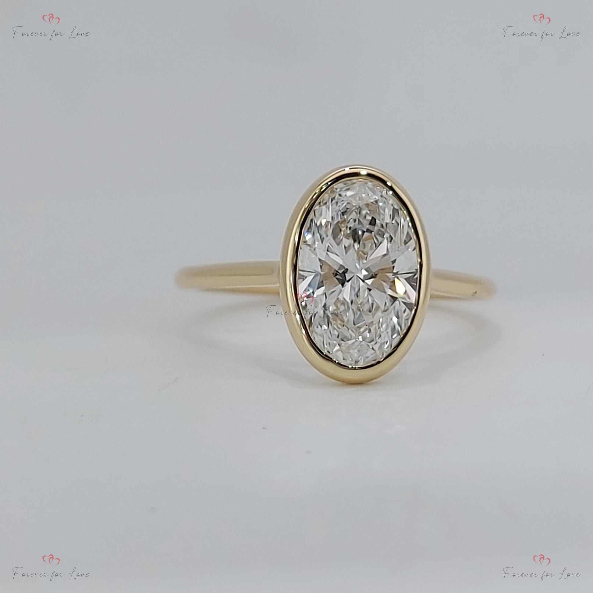 2.0 Ct Oval Lab Diamond Solitaire Engagement Ring