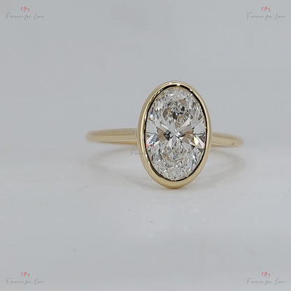 2.0 Ct Oval Lab Diamond Solitaire Engagement Ring