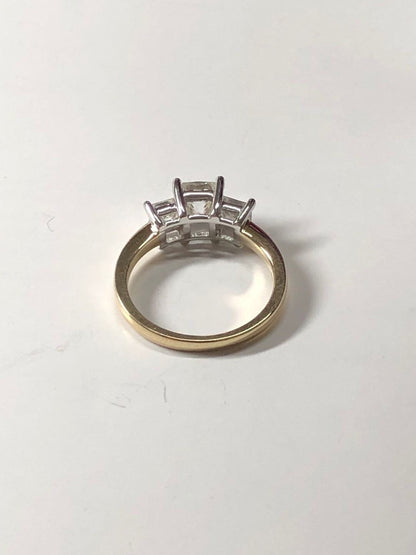Princess Diamond, Moissanite Three Stone Engagement Ring