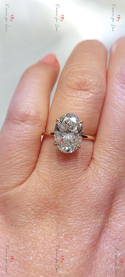 4.5 Ct Oval Diamond, Moissanite Engagement Ring