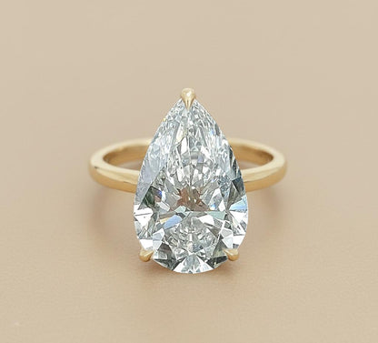 7 Ct IGI Certified Pear Lab Diamond Solitaire Engagement Ring
