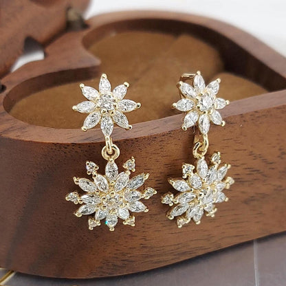 1,5 TCW Marquise- und Rundschliff-Diamant-Ohrhänger, Labordiamant-Ohrhänger, Diamant-Ohrringe für Damen und Mädchen, perfektes Geschenk