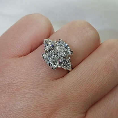 IGI Certified Cushion Lab Diamond Three Stone Ring