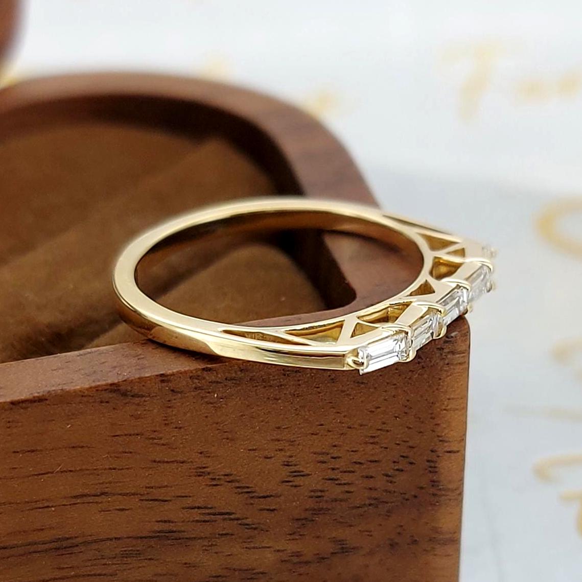 Baguette Lab Diamond Stacking Ring
