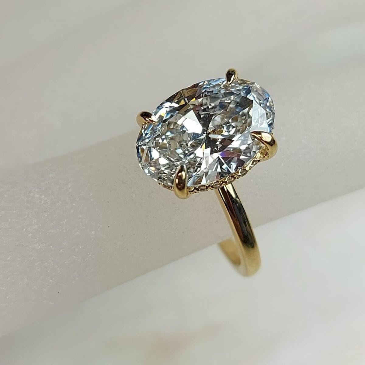 3 Ct Oval Lab Diamond Engagement Ring