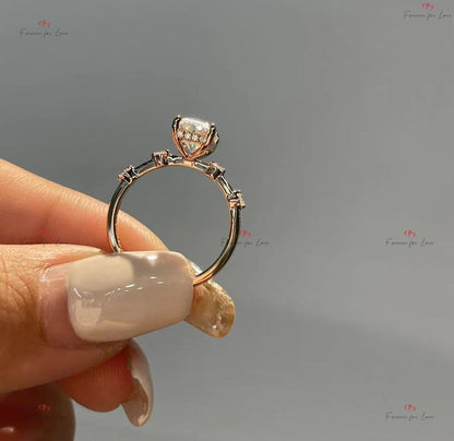 1 Ct Radiant Moissanite Engagement Ring