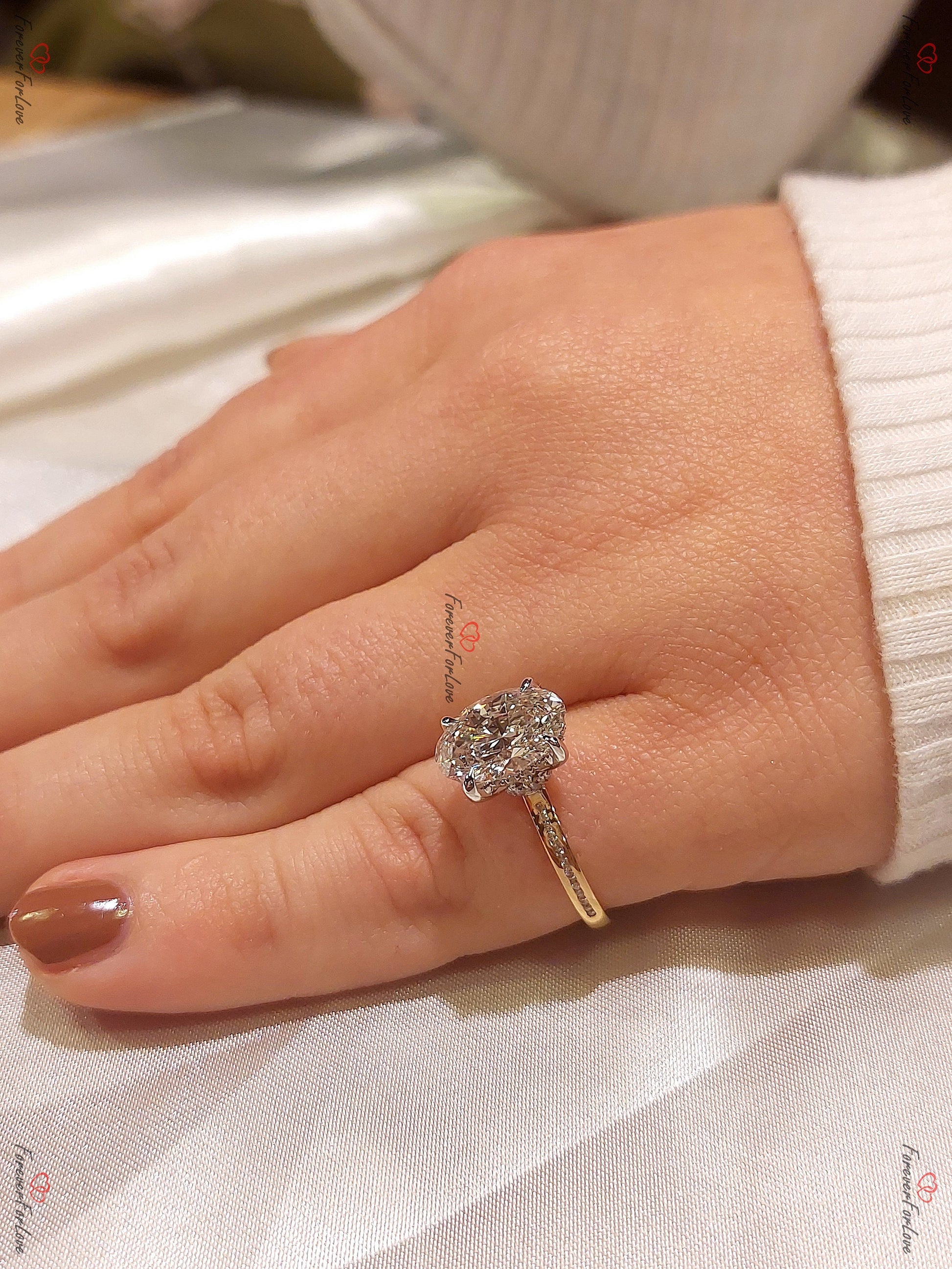 IGI Certified Oval Lab Diamond Engagement Ring
