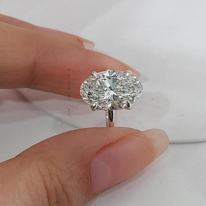 3 Ct IGI Certified Oval Lab Diamond Solitaire Engagement Ring